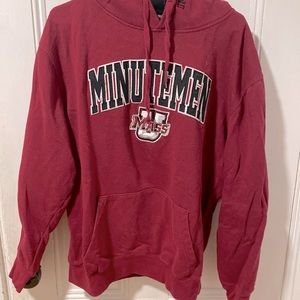 UMass Minutemen embroidered hooded sweatshirt